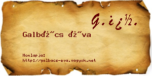 Galbács Éva névjegykártya